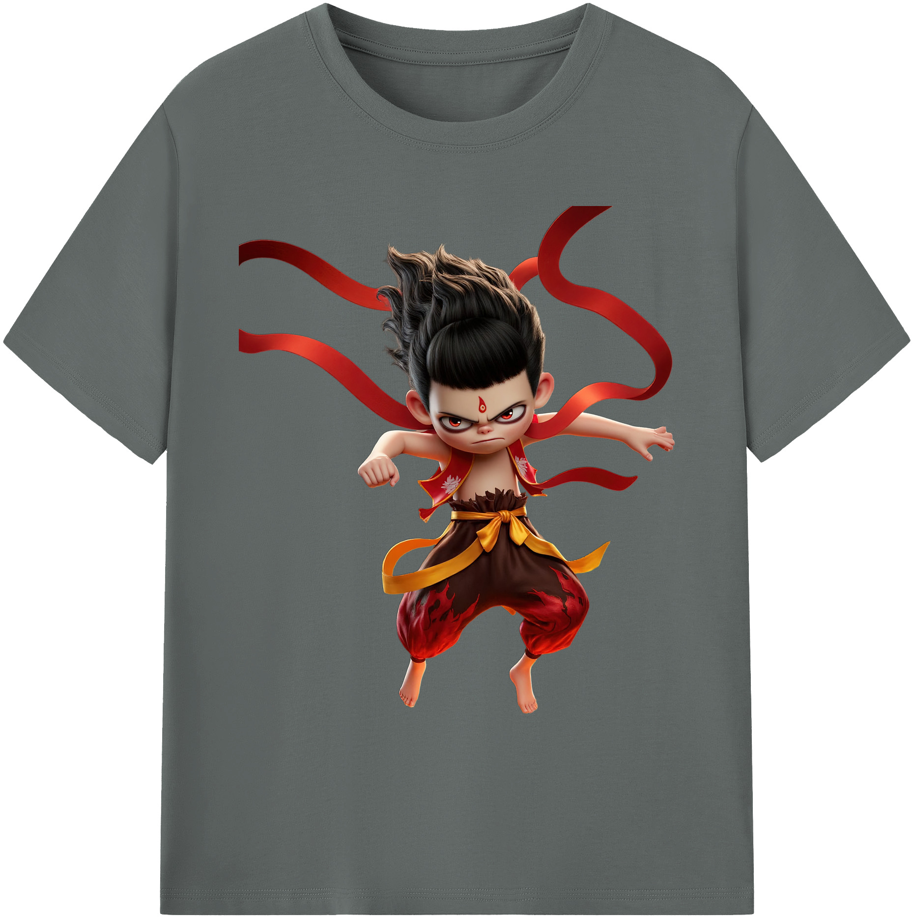 （画像用） Ne Zha 2 ナタ 魔童の大暴れ 綿100％ メンズ半袖Tシャツ｜肌触りやわらか＆通気性